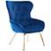 Keelman Classic Blue Tufted Velvet Fabric Dining Chair