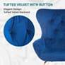 Keelman Classic Blue Tufted Velvet Fabric Dining Chair