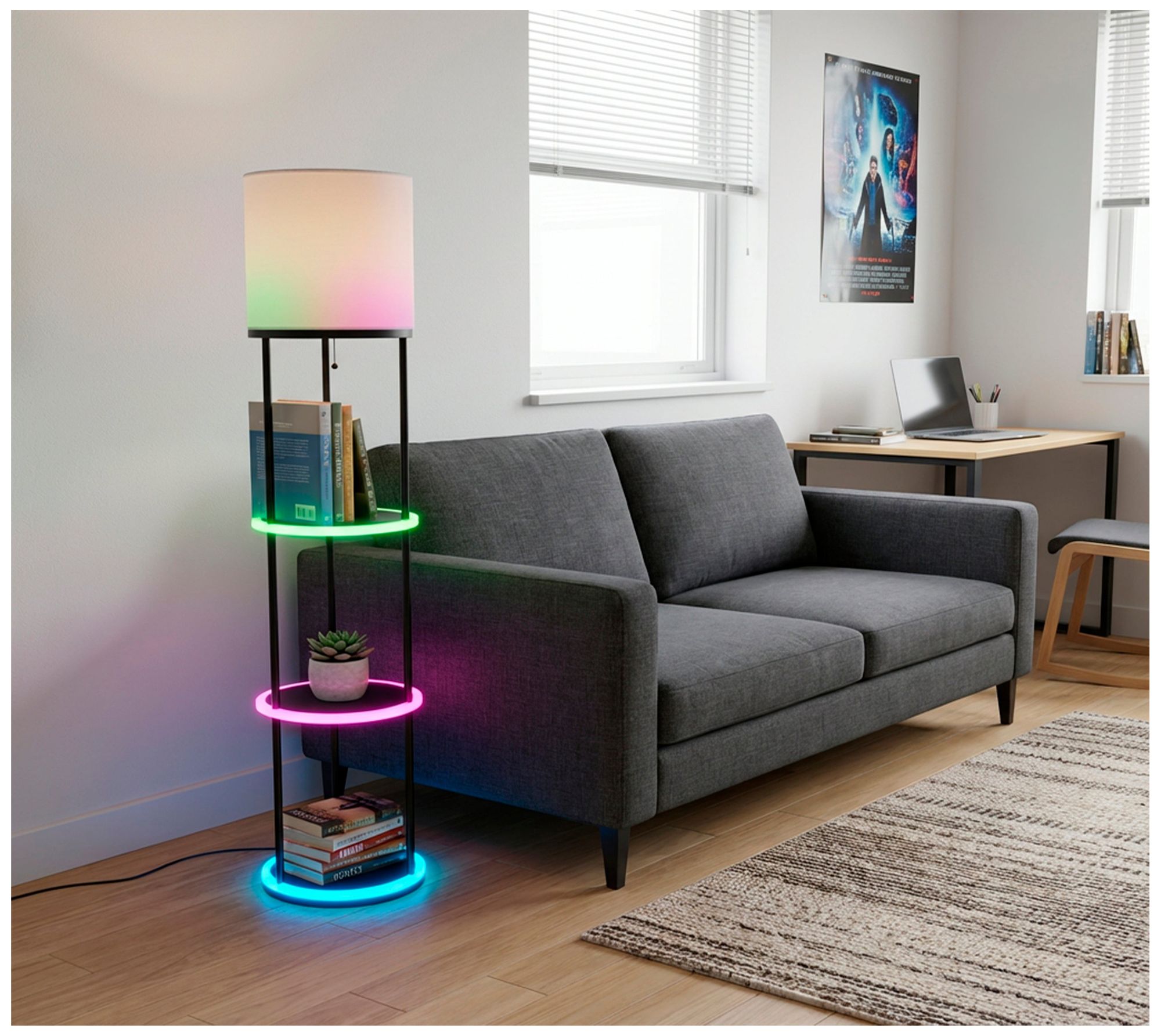 Image 2 Keely RGB Color Changing Shelf Lamp more views