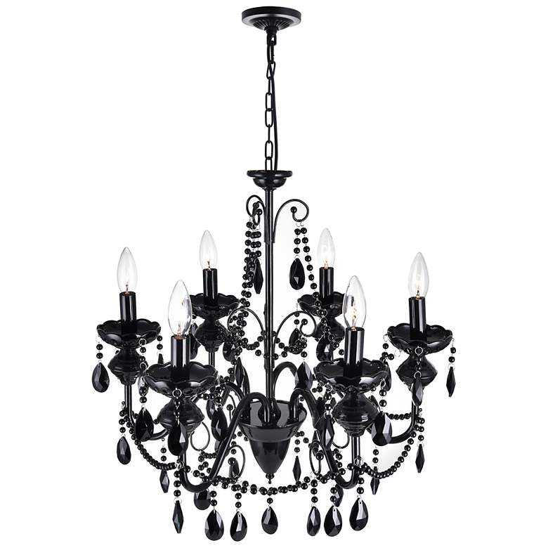Image 2 Keen 22" Wide Black 6-Light Chandelier more views