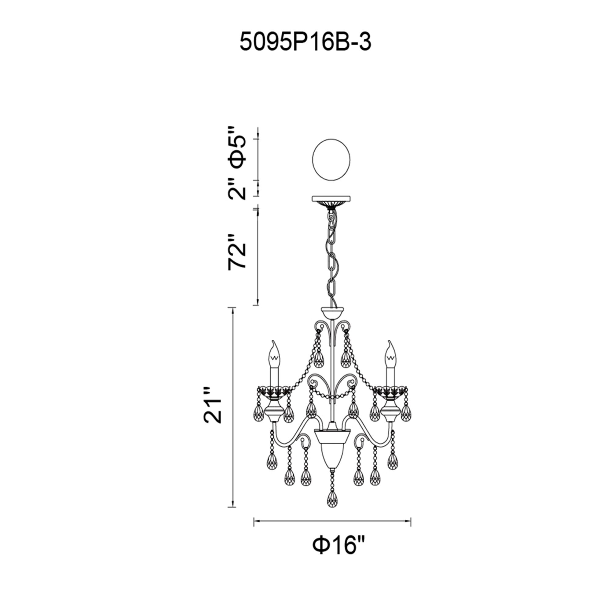 Image 5 Keen 3 Light Up Chandelier With Black Finish more views