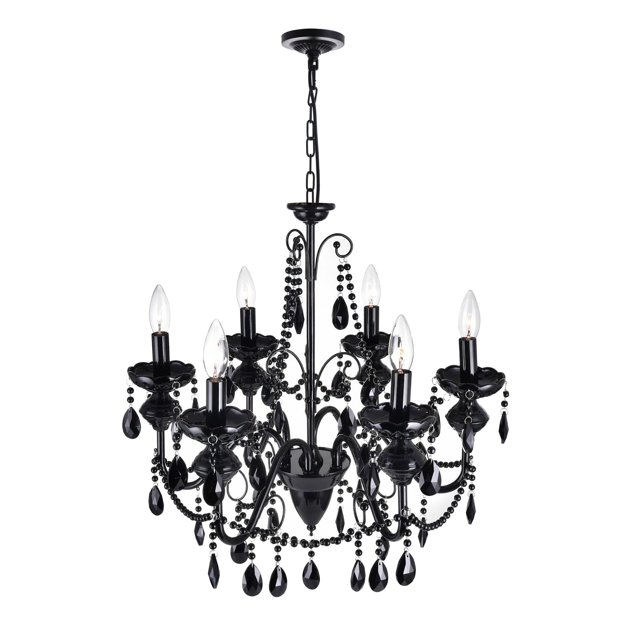 Image 2 Keen 6 Light 22in Black Chandelier more views