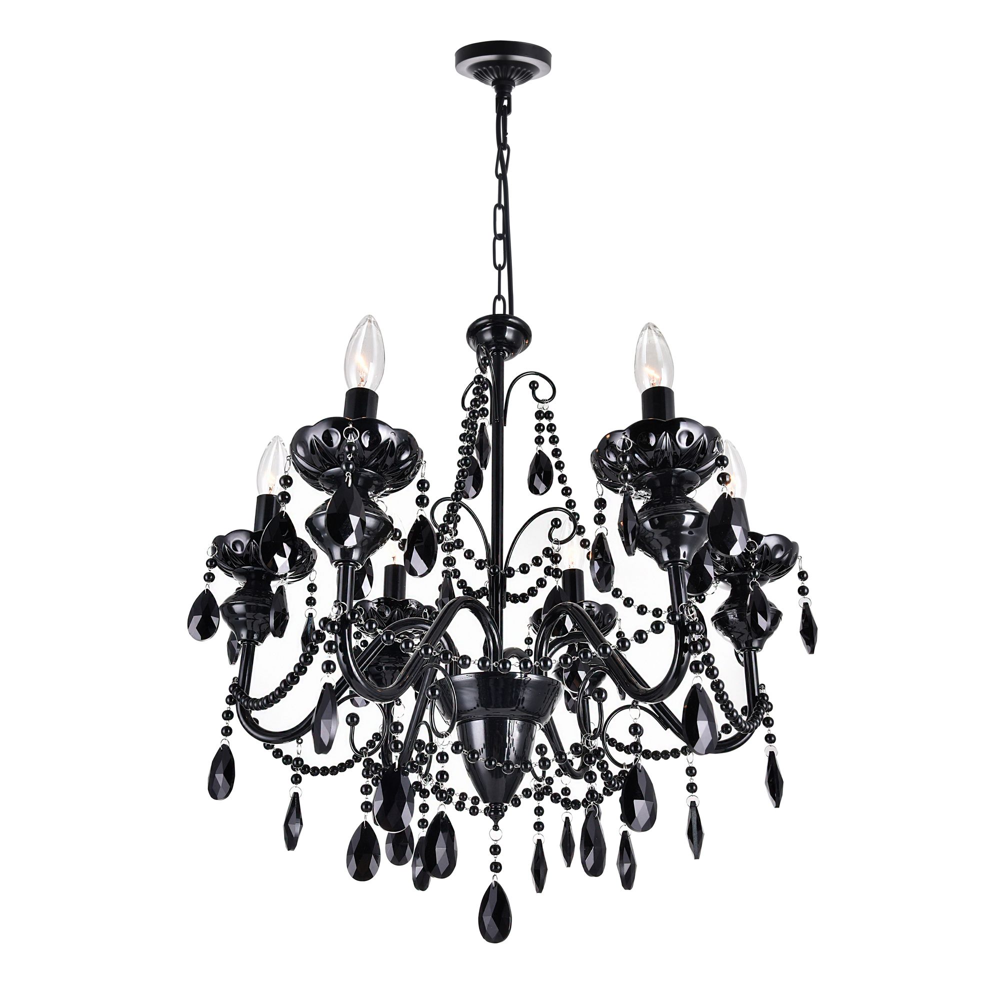 Image 3 Keen 6 Light 22in Black Chandelier more views