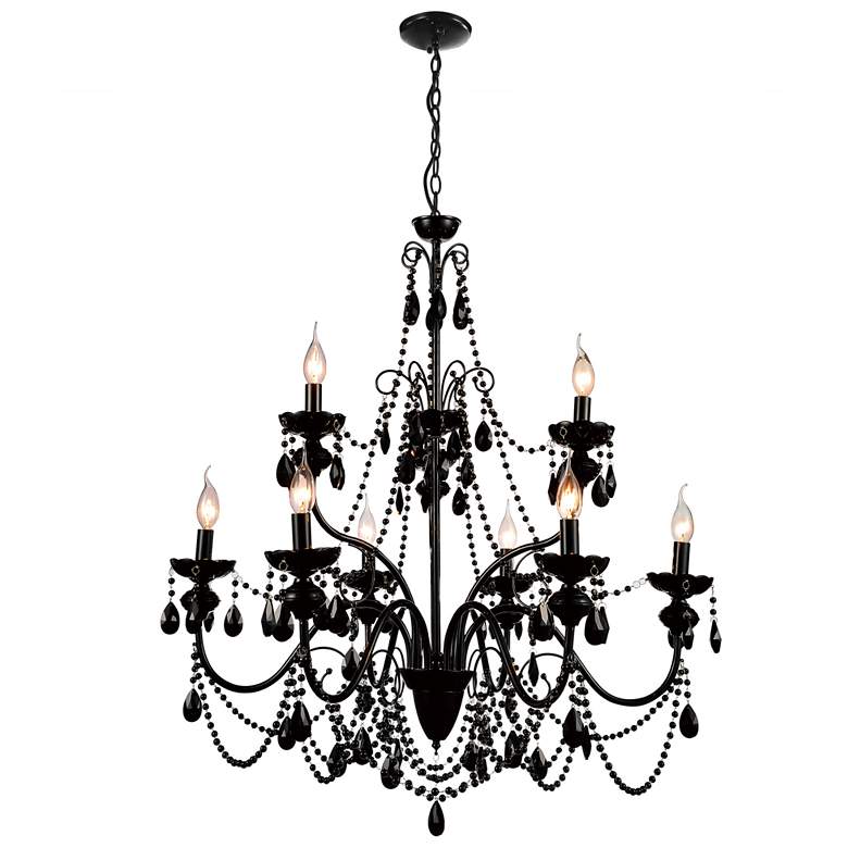 Image 1 Keen 9 Light Up Chandelier With Black Finish