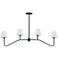 Keenan 48" Wide Black Forged 4-Light Linear Chandelier