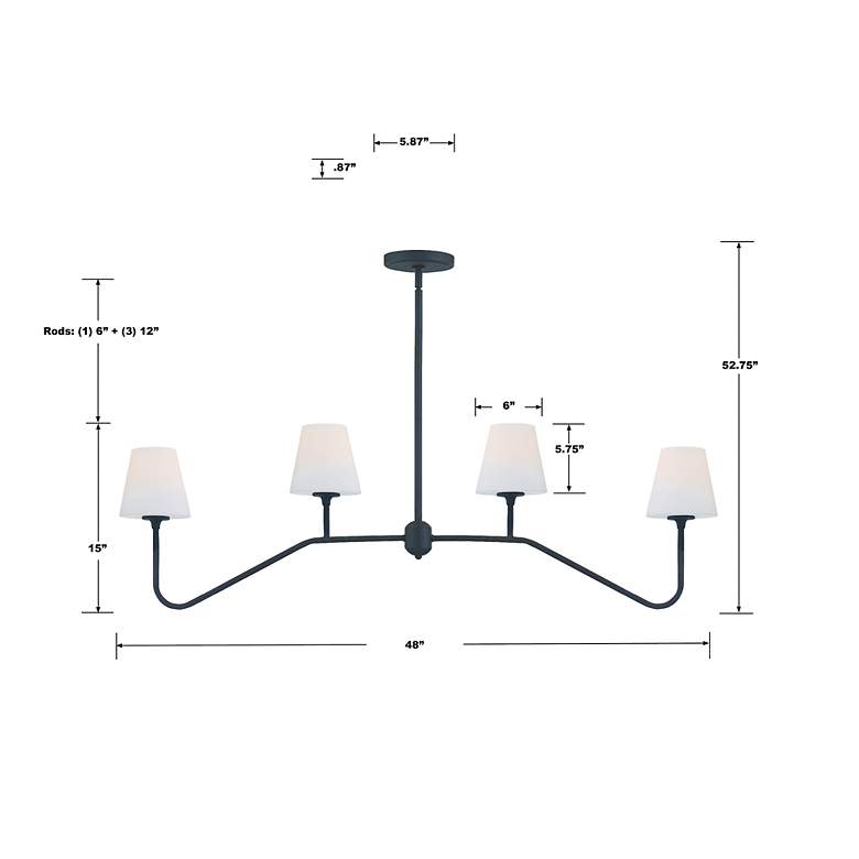 Image 7 Keenan 48" Wide Black Forged 4-Light Linear Chandelier more views