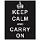 Keep Calm and Carry On Black 20" High Hanging Wall Art