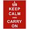 Keep Calm and Carry On Red 20" High Hanging Wall Art