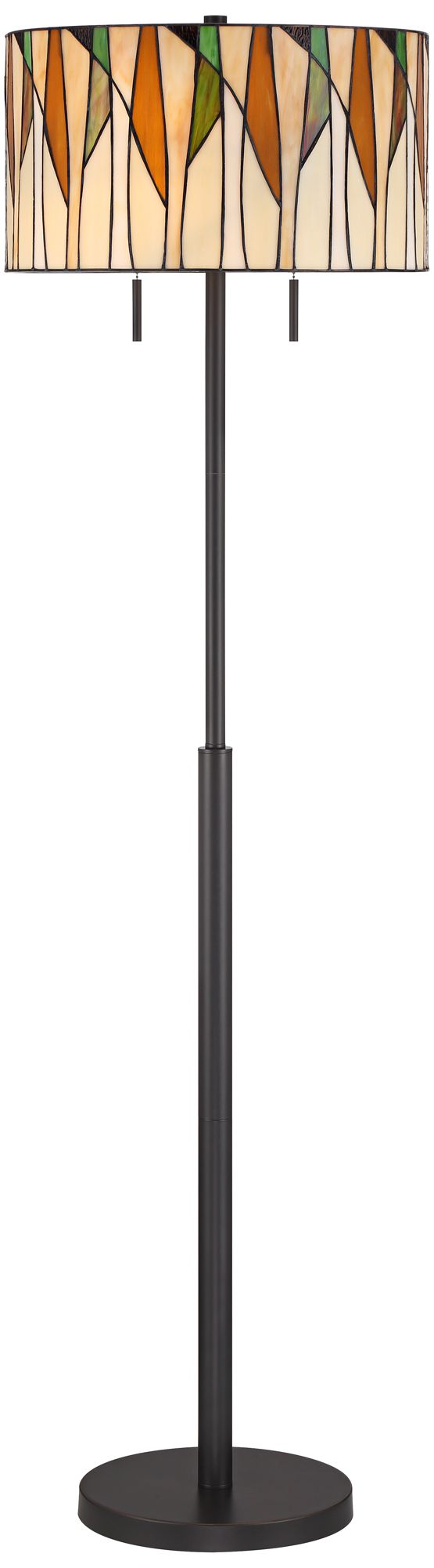 Image 3 Keeva 64" High Art Glass and Bronze Tiffany-Style 2-Light Floor Lamp