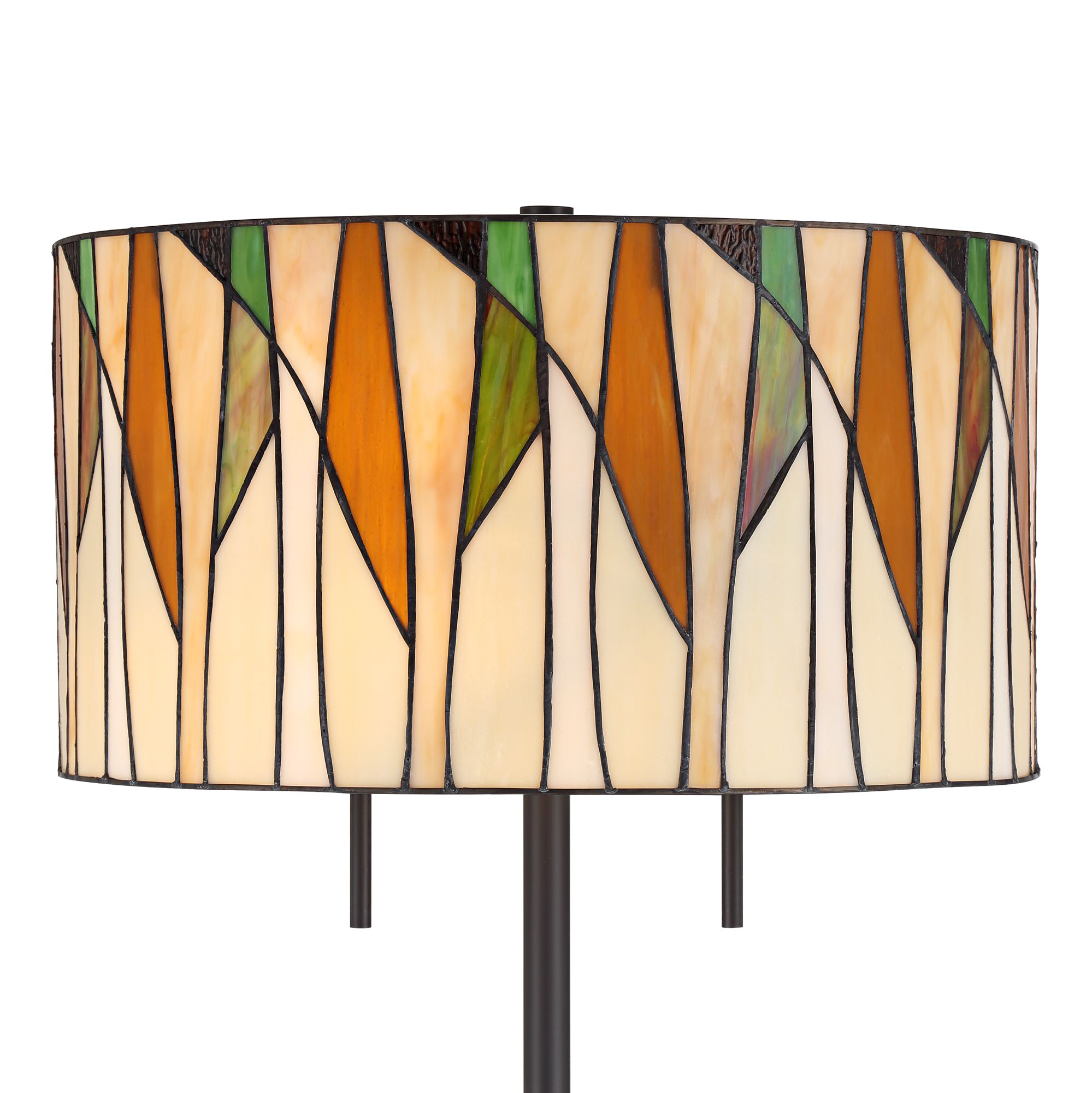 Image 4 Keeva 64" High Art Glass and Bronze Tiffany-Style 2-Light Floor Lamp more views