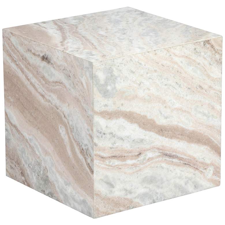 Image 3 Keira 15" Wide Natural Marble Side Table