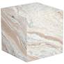 Keira 15" Wide Natural Marble Side Table in scene