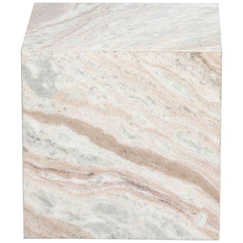 Image 7 Keira 15" Wide Natural Marble Side Table more views