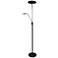 Keira Black LED Torchiere Floor Lamp with Reading Light