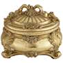 Keiron 5" High Round Antiqued Gold Jewelry Box