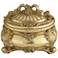 Keiron 5" High Round Antiqued Gold Jewelry Box