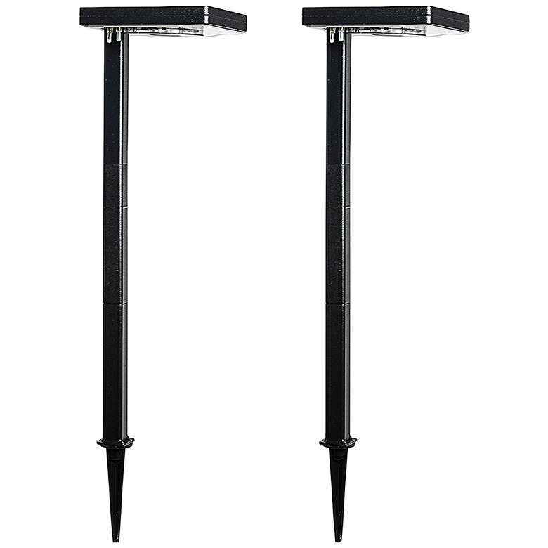 Image 1 Kelin 26 3/4"H Black LED Solar Outdoor Path Lights Set of 2