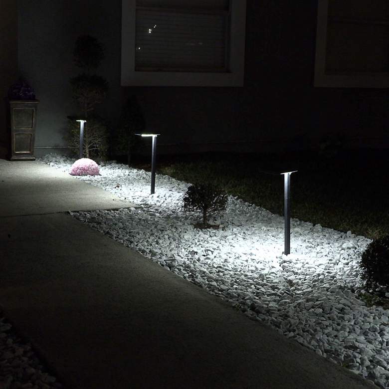Image 4 Kelin 26 3/4"H Black LED Solar Outdoor Path Lights Set of 2 more views