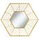 Kelise Gold 39 1/2" x 34" Hexagon Wall Mirror
