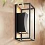 Kell 14" High Textured Black Box LED Up and Down Wall Light