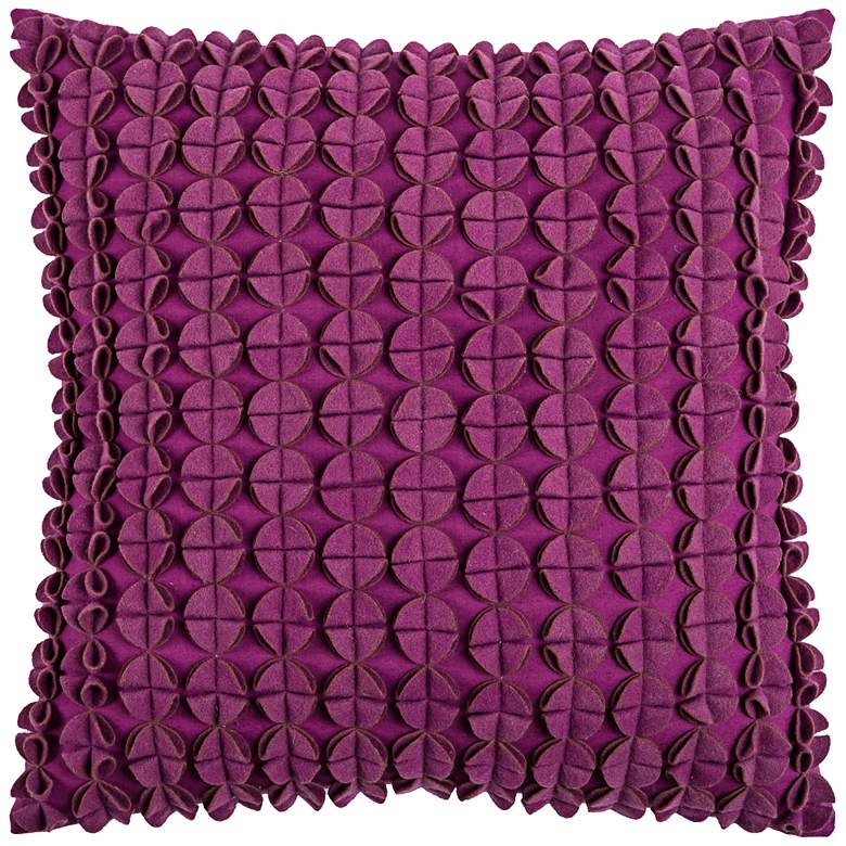 Image 1 Kellan Textured Felt Circles Pink 20 inch Square Throw Pillow