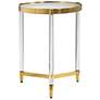 Kellen 16" Wide Glass and Gold Modern Round Accent Table