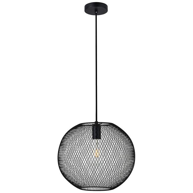 Image 1 Keller 13 1/4" Wide Black Iron Pendant Light