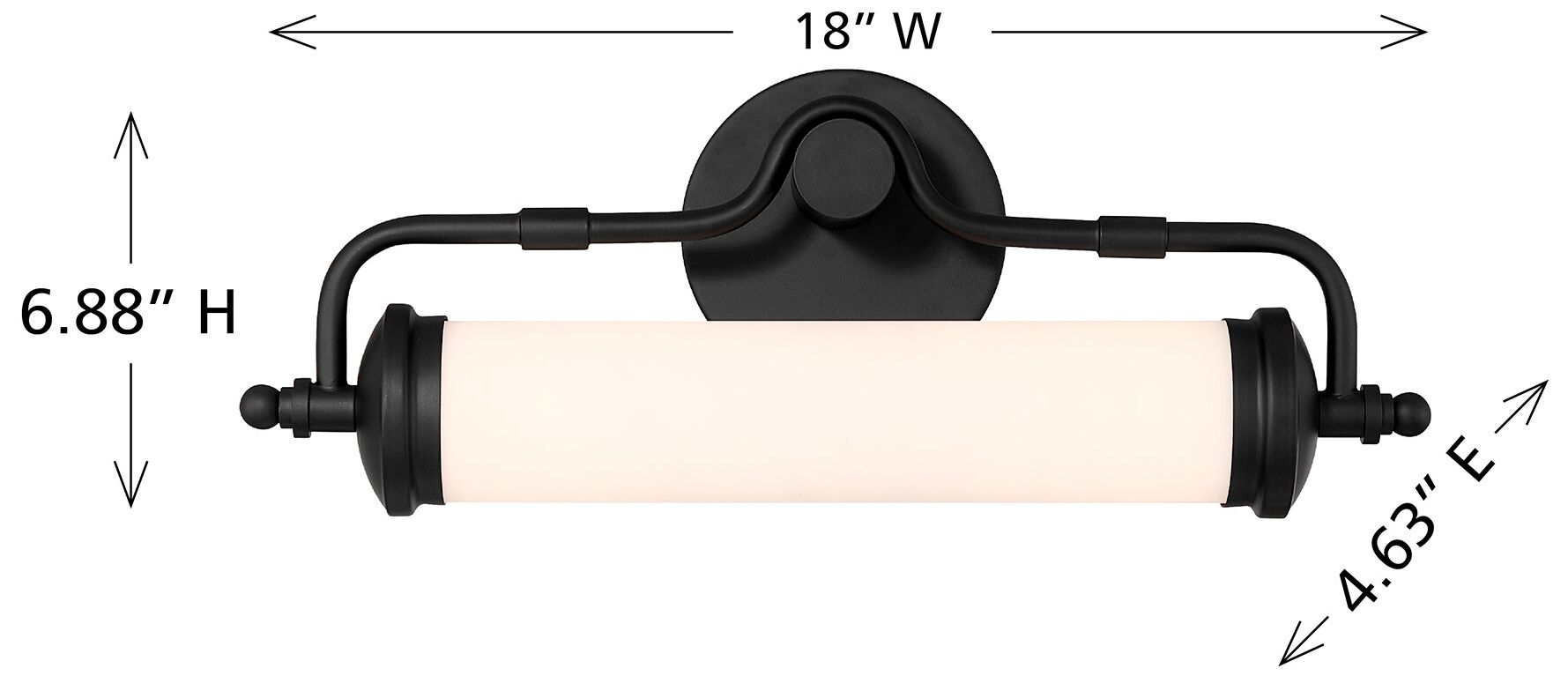 Image 6 Keller 18" LED Bathroom Vanity Light in Black Lustre more views