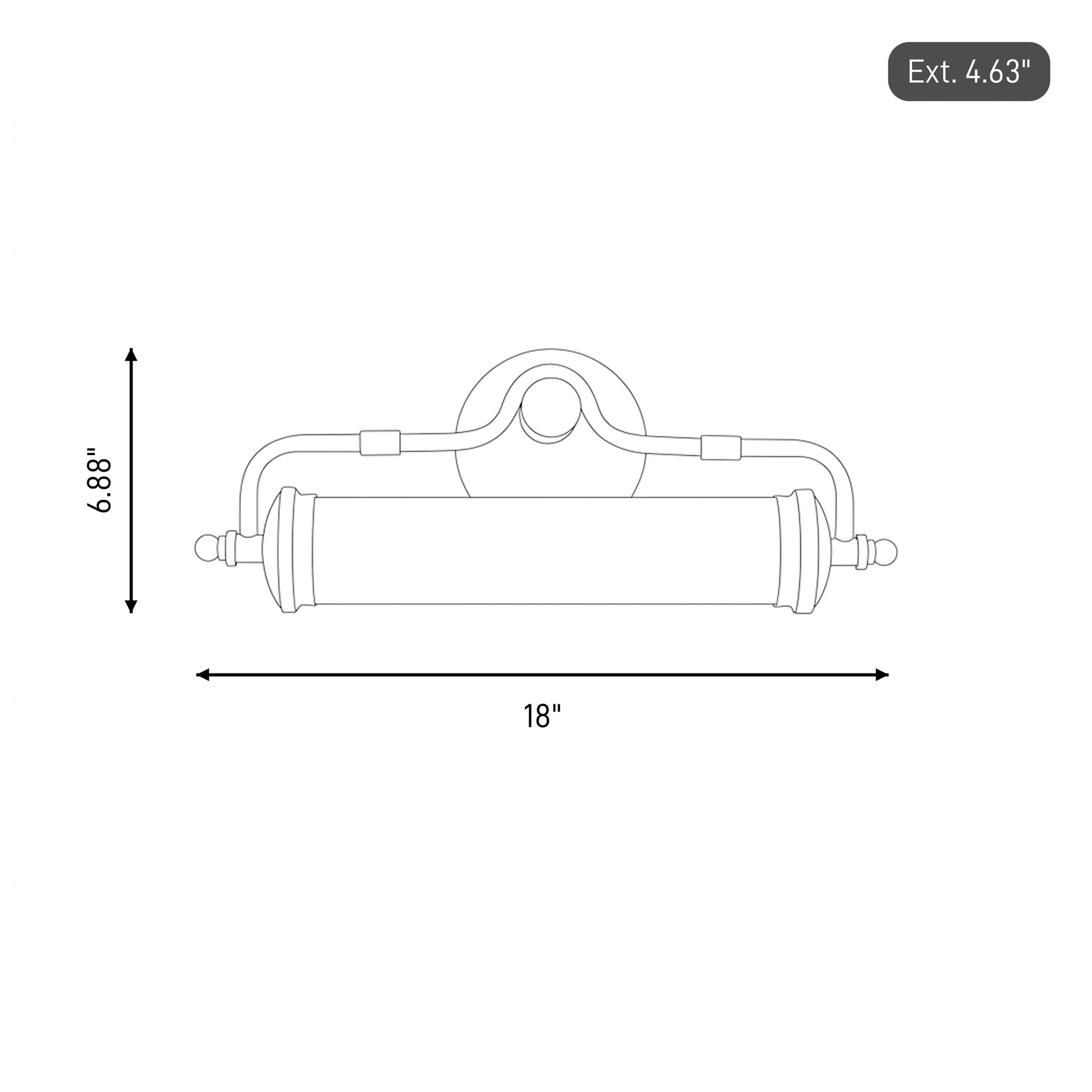 Image 7 Keller 18" LED Bathroom Vanity Light in Black Lustre more views