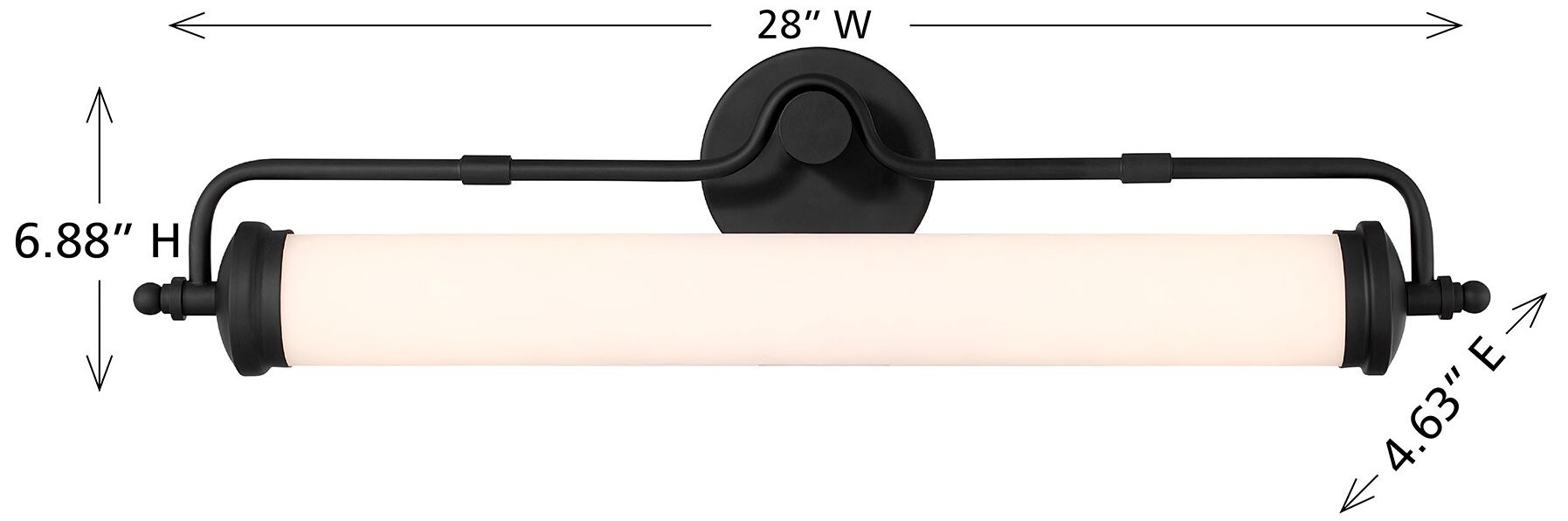 Keller 28" LED Bathroom Vanity Light in Black Lustre