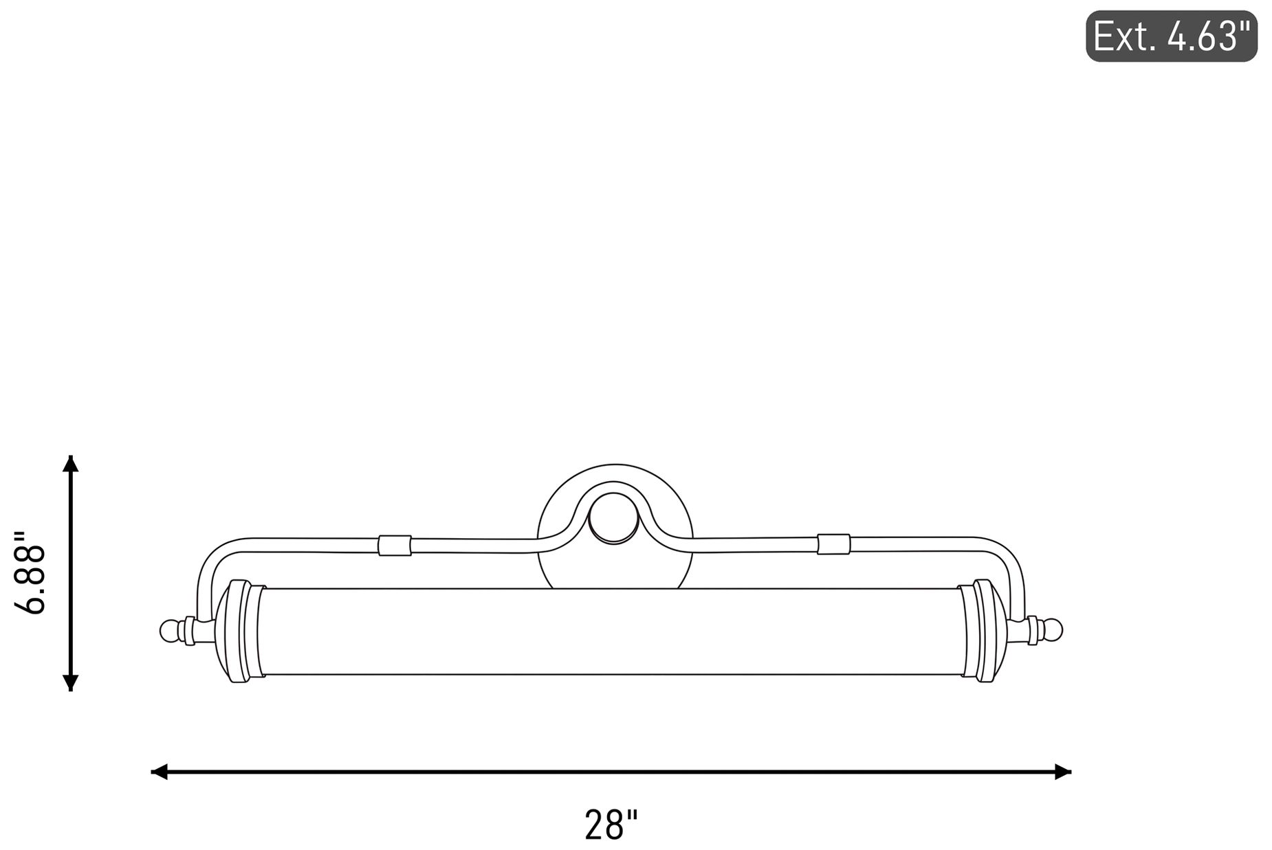 Keller 28" LED Bathroom Vanity Light in Black Lustre