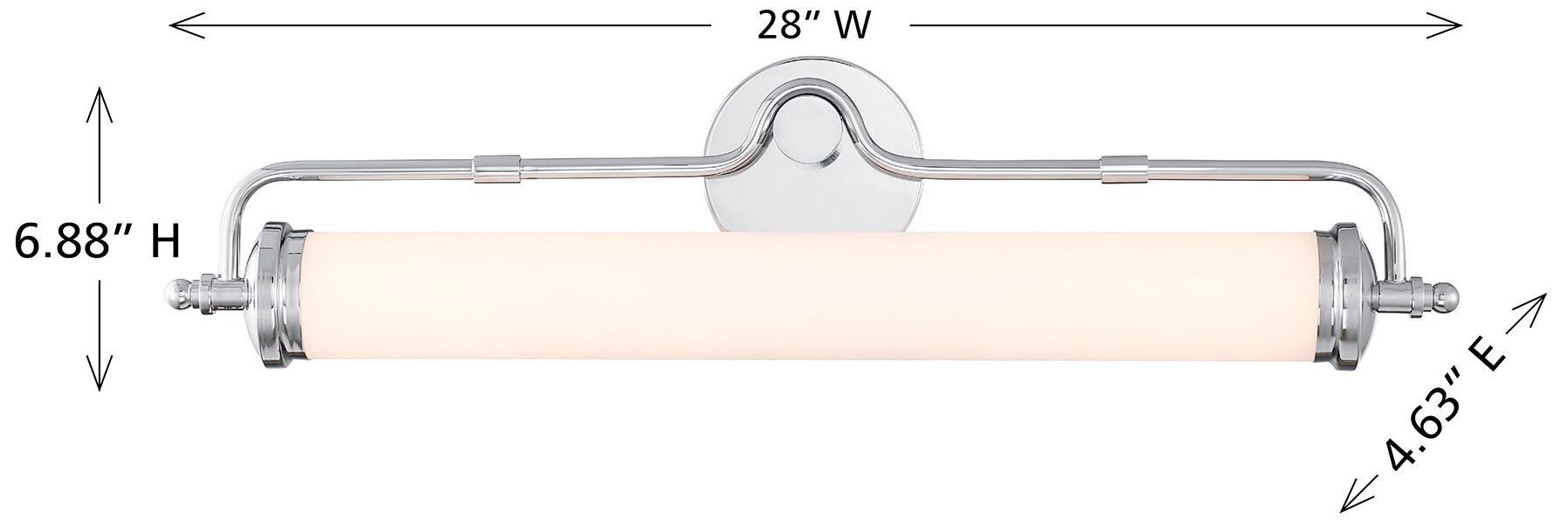 Keller 28" LED Bathroom Vanity Light in Chrome