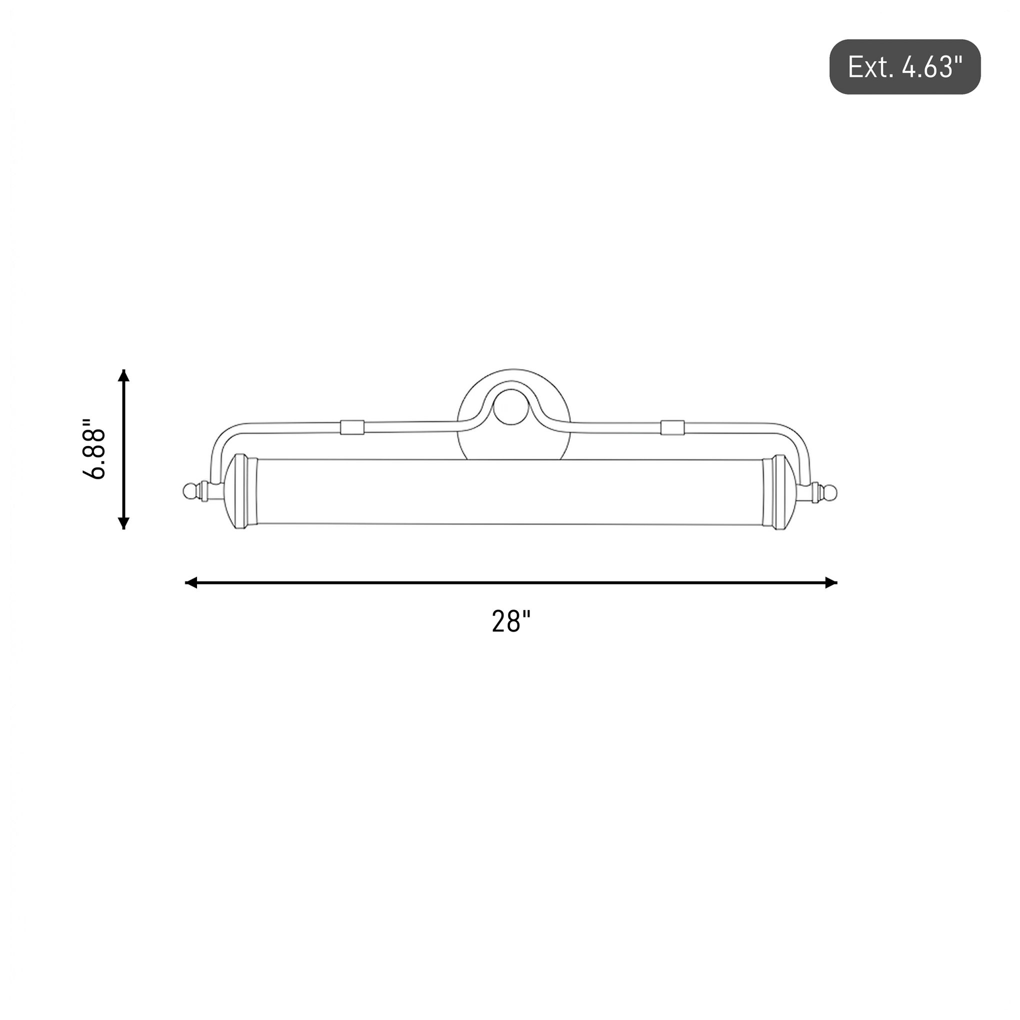 Keller 28" LED Bathroom Vanity Light in Chrome