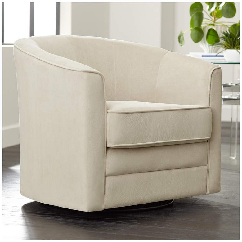 Image 1 Keller Argos Muse Pearl Velvet Swivel Chair