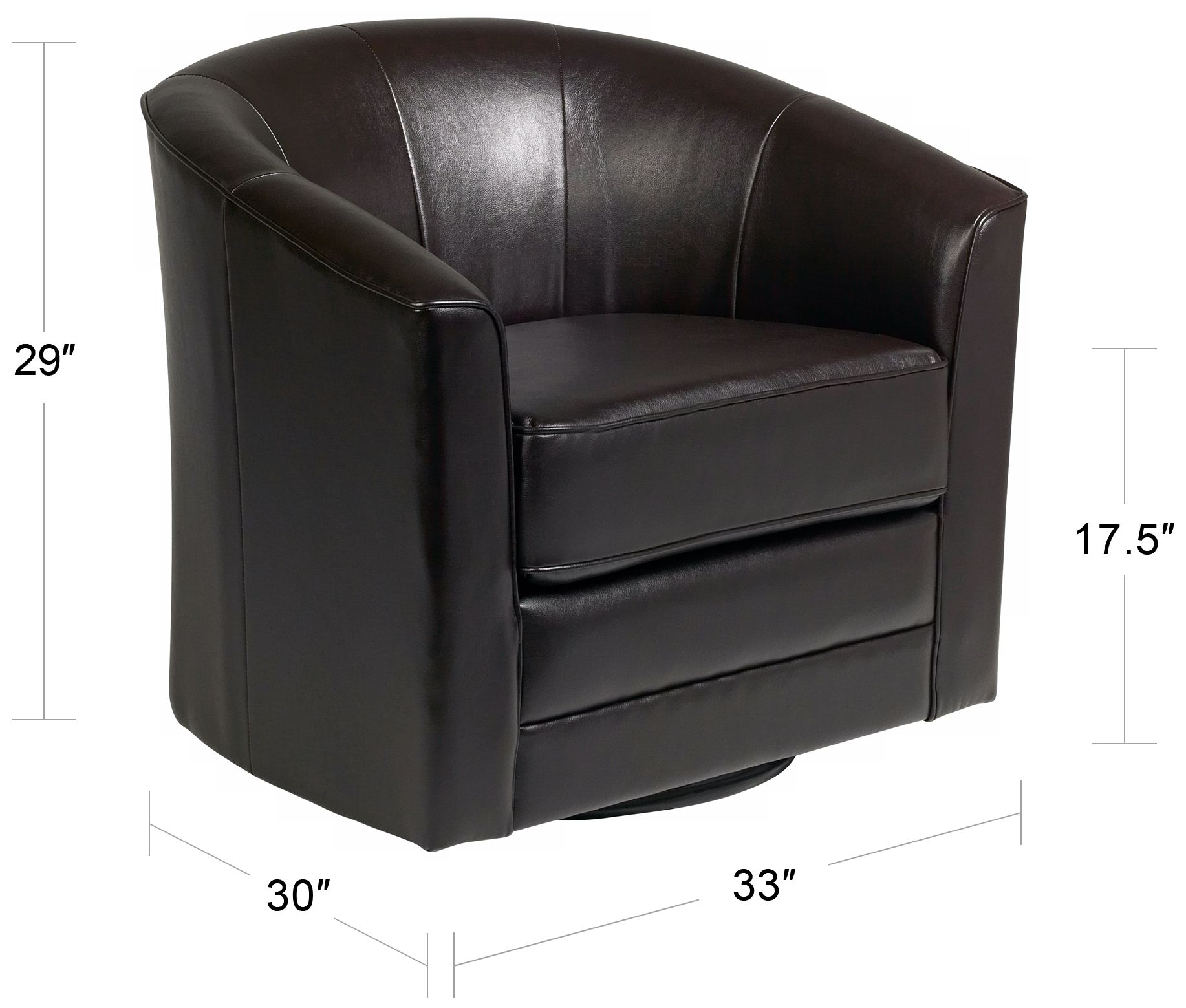 black leather swivel club chair