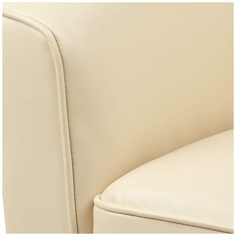 Keller Ivory Bonded Leather Swivel Club Chair more views