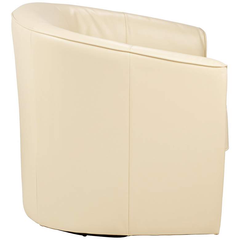 Image 4 Keller Ivory Bonded Leather Swivel Club Chair more views
