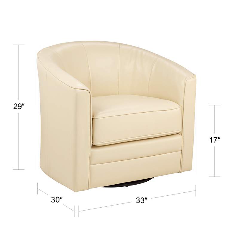 Image 7 Keller Ivory Bonded Leather Swivel Club Chair more views