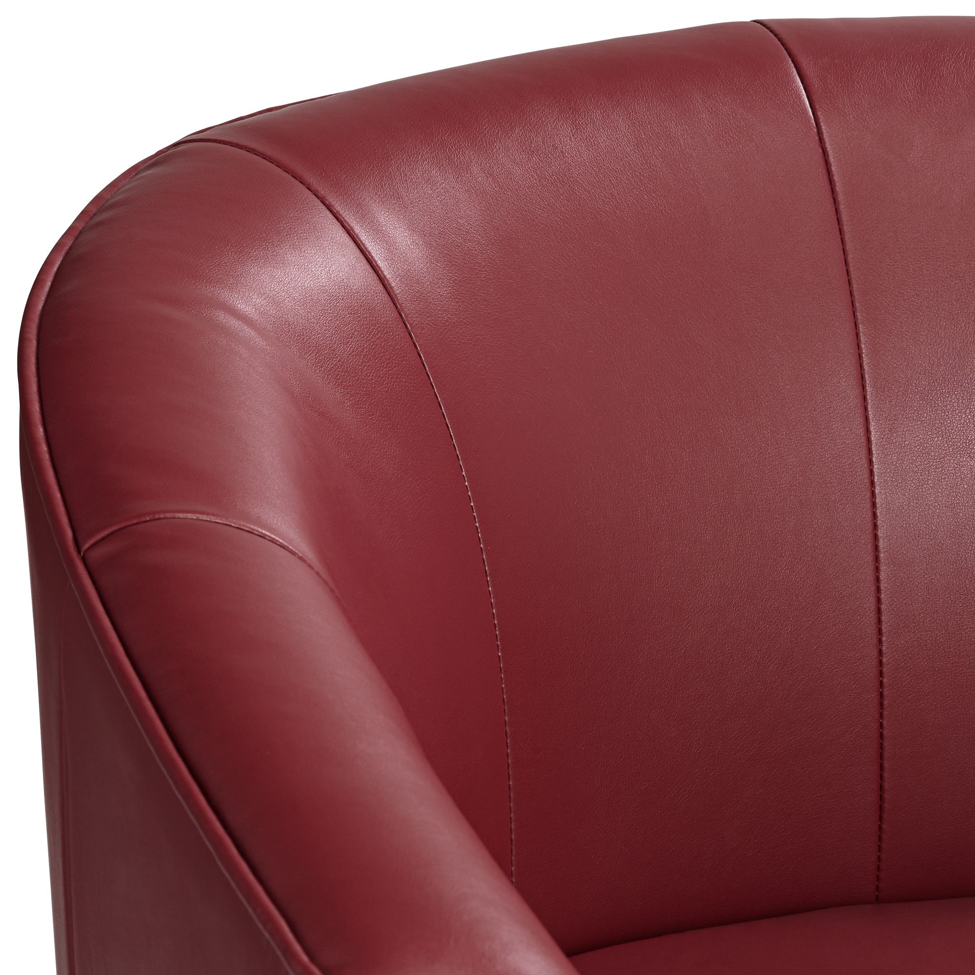 keller scarlet red bonded leather swivel club chair