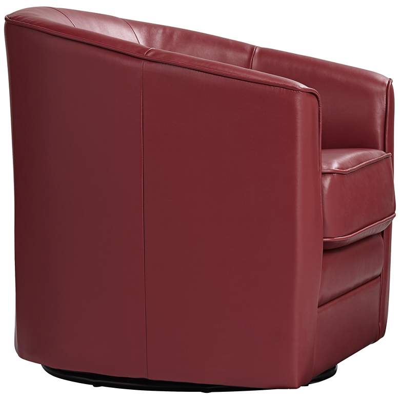 Keller Scarlet Red Bonded Leather Swivel Club Chair more views
