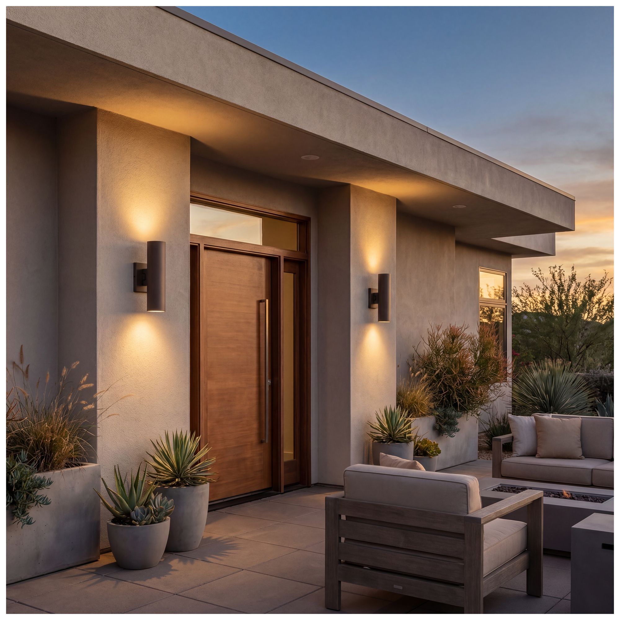 Image 7 Kelley 2-Light LED 5CCT Cylinder Exterior Light in Bronze more views