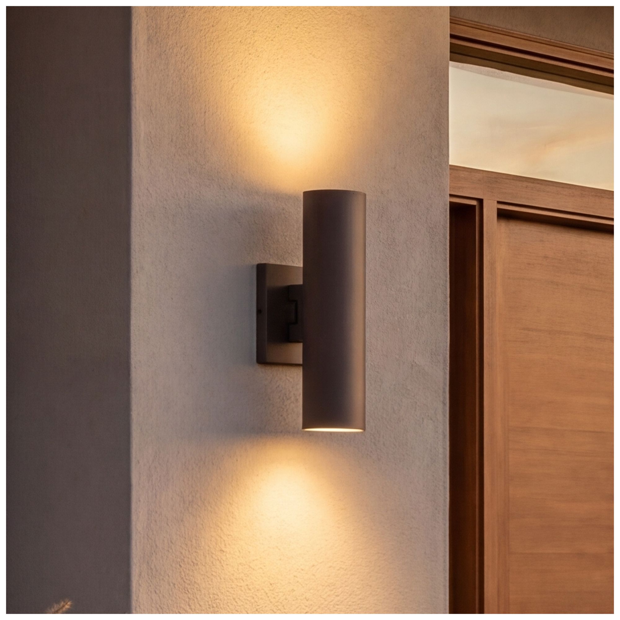 Kelley 2-Light LED 5CCT Cylinder Exterior Light in Bronze