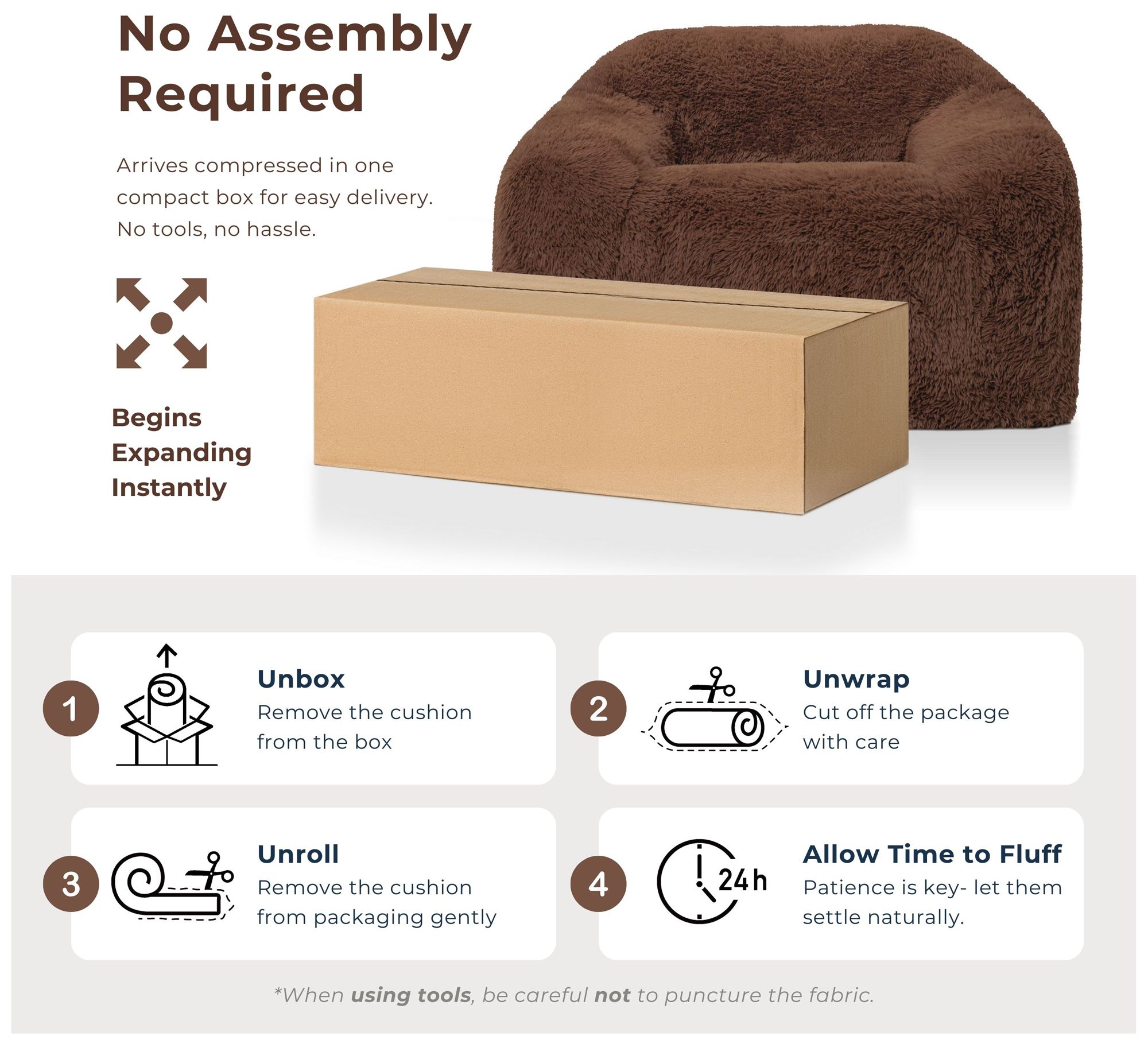 Kellie 40.6" Wide Cedar Brown Faux Fur C