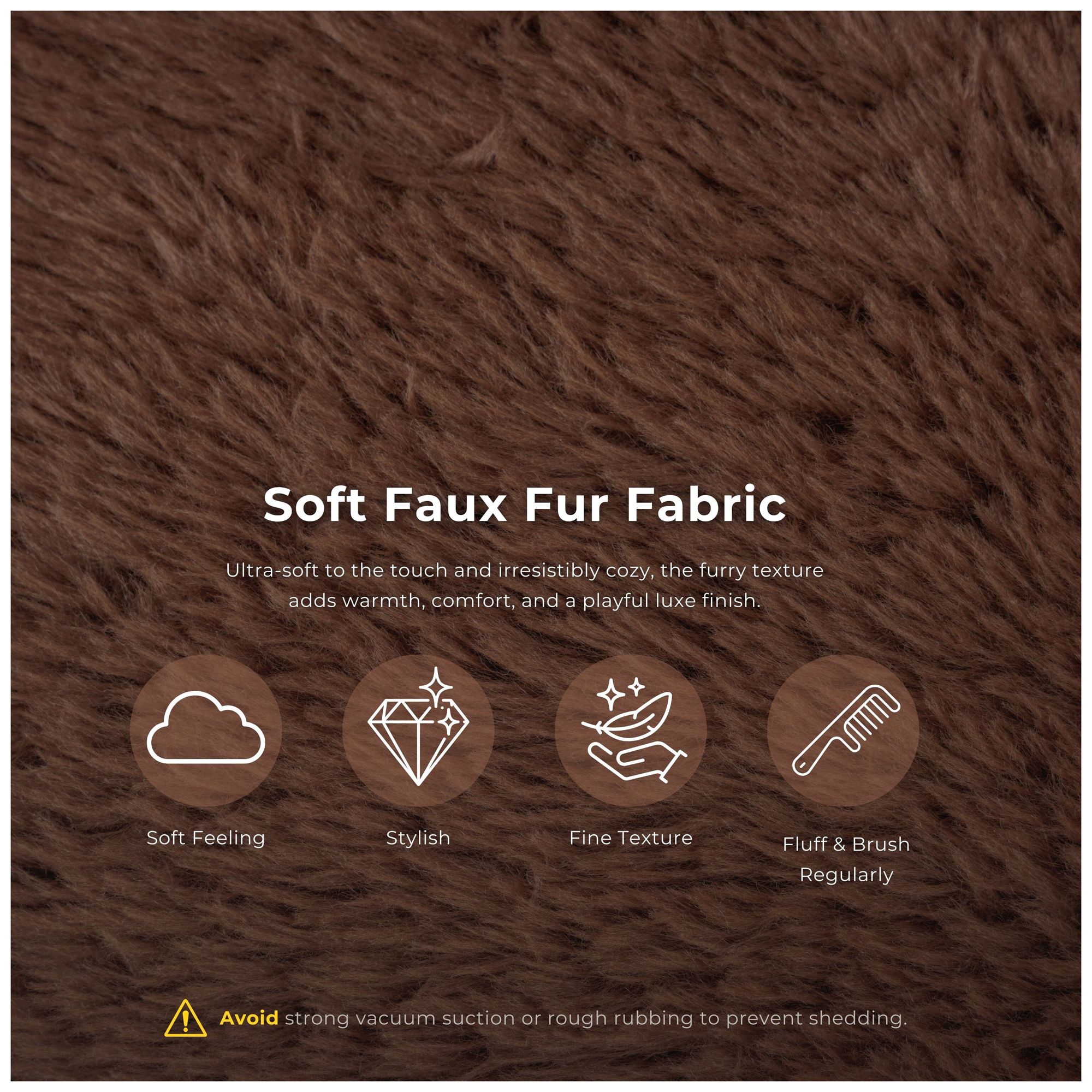 Kellie 40.6" Wide Cedar Brown Faux Fur C