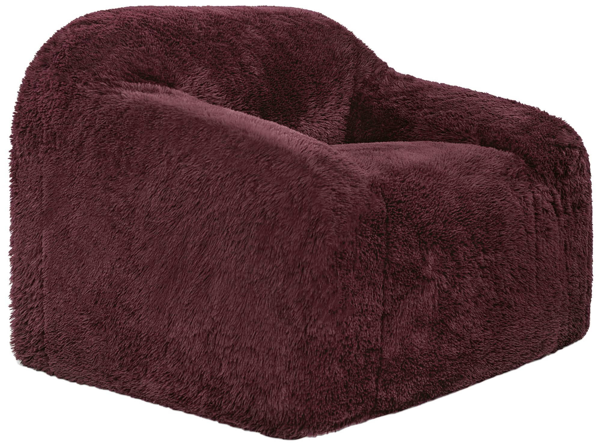 Image 2 Kellie 40.6" Wide Red Wine Faux Fur Comp
