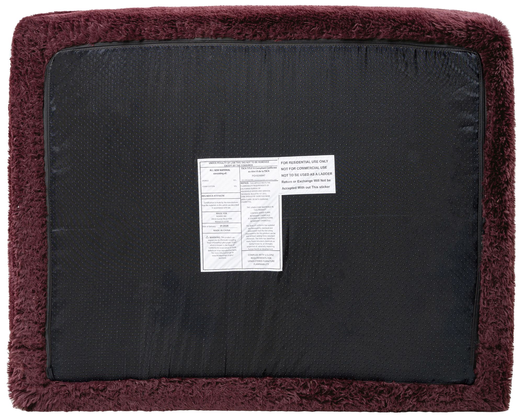 Image 6 Kellie 40.6" Wide Red Wine Faux Fur Comp more views
