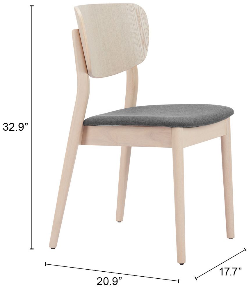 Image 7 Kellua Dining Chair (Set of 2) Gray & Natural more views