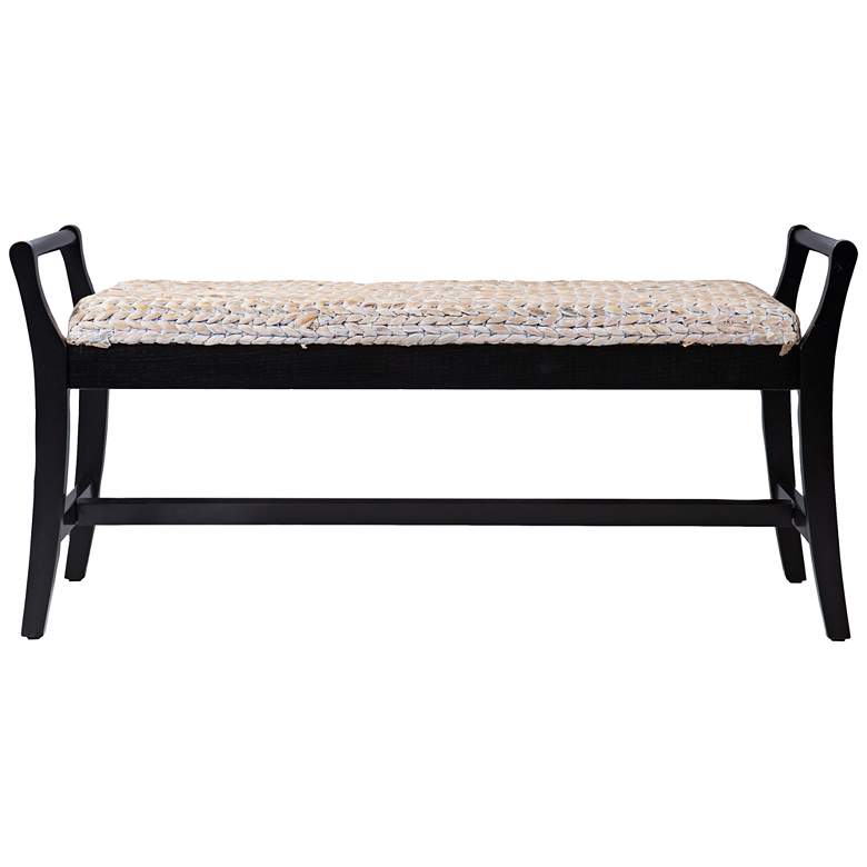Image 3 Kellworth 44 1/4" Wide White-Washed Water Hyacinth Bench more views