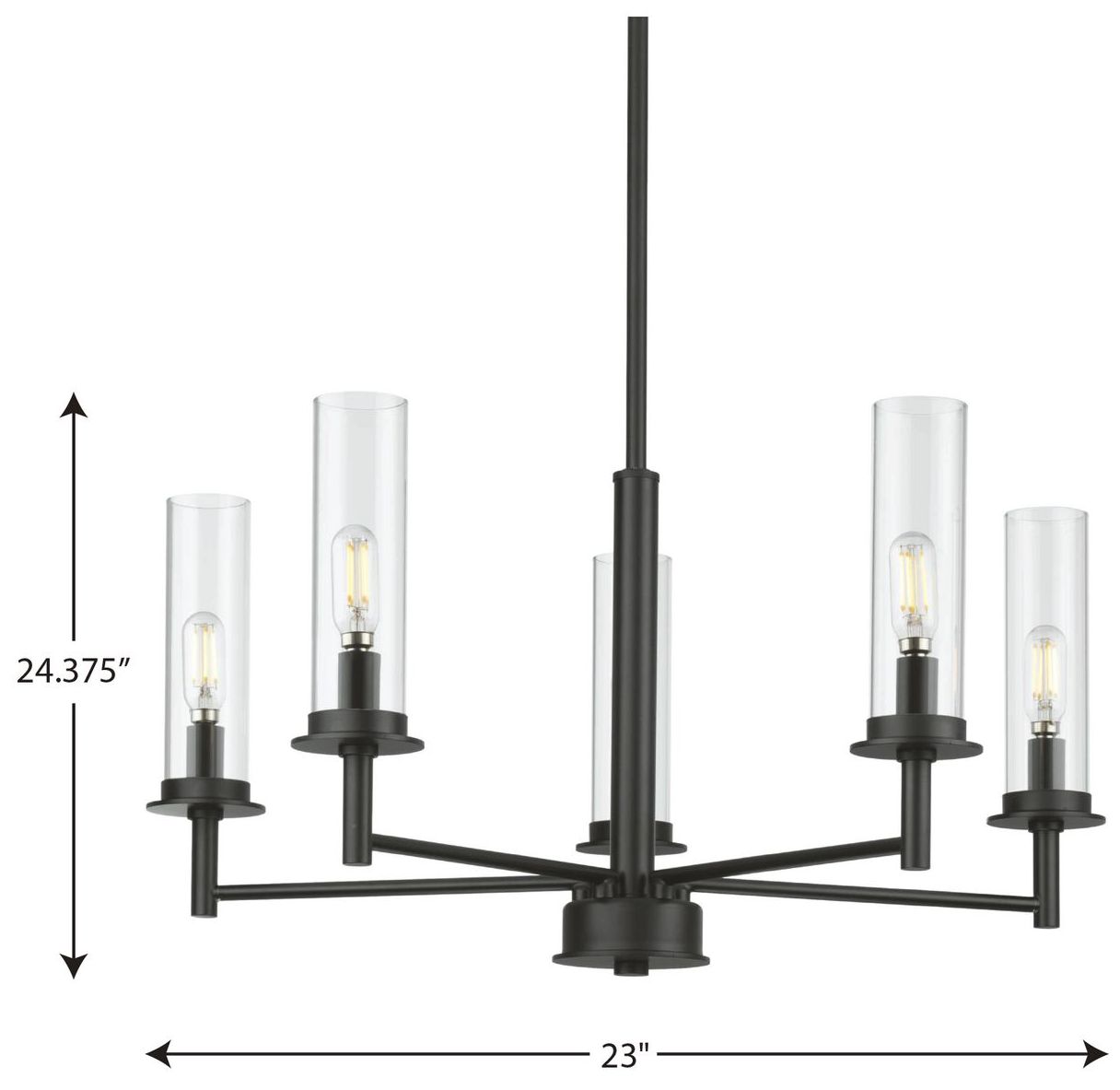 Image 3 Kellwyn Collection Five-Light Clear Glass Chandelier Light more views