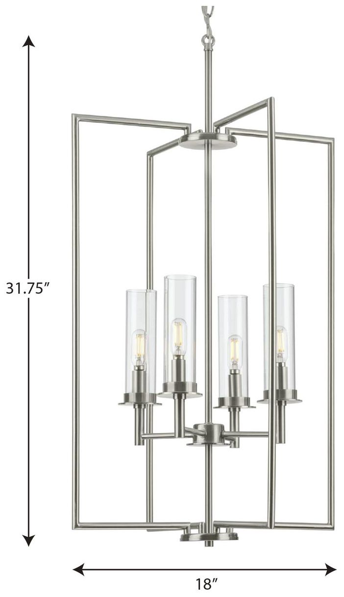 Image 4 Kellwyn Collection Four-Light Clear Glass Foyer Pendant Light more views
